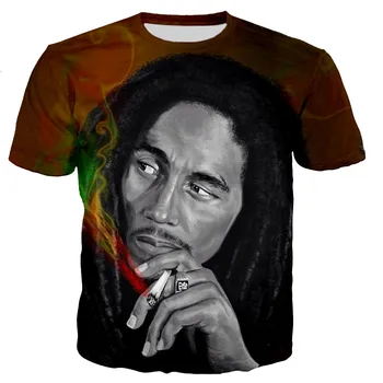Rapper-ul Bob Marley Tricouri Barbati/femei 3D Bob Marley Imprimate T-shirt de Moda Casual, Stilul Streetwear Tee Topuri