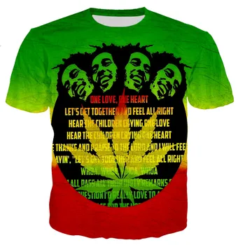 Rapper-ul Bob Marley Tricouri Barbati/femei 3D Bob Marley Imprimate T-shirt Casual Stil Harajuku Streetwear Topuri