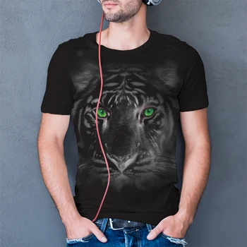 Respirabil Animal Tigru 3d Imprimate T-shirt Moda Unisex Casual Gât Rotund Vrac Supradimensionate Hip-Hop-ul cu Maneci Scurte T-Shirt