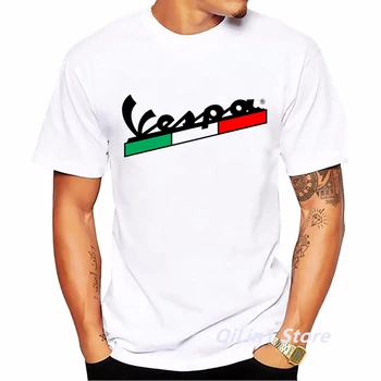 Retro Italiană Vespa Print Tee Camasa Pentru Barbati Vintage Grafic T Shirt Mens Tricouri Vara Top Alb Cu Maneci Scurte Hip Hop T-Shirt