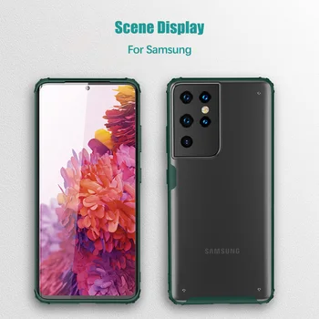 Rezistent la șocuri Greu de Caz pentru Samsung Galaxy S21 Plus S20 FE 5G 10 Plus S10e Pentru Galaxy S20 Ultra Mat Transparent Ultra-subțire de Acoperire