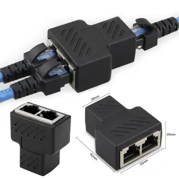RJ45 Splitter Adaptor de la 1 La 2 Dublu Feminin Port LAN Ethernet Sockt Conexiuni de Rețea Splitter Adaptor de Rețea Extensie de Noi