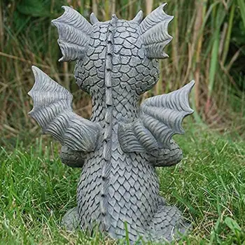 Rășină Statuie Gradina Model Durabil Dragon Formă Aplicarea pe scară Largă Decorative Drăguț Sculptura de Afișare pentru Curte Decor Ornament