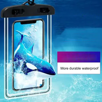 Sac impermeabil de Vară Luminos IPX8 Sac Impermeabil pentru Înot Plaja Sac Uscat Caz Acoperire Titularul De Telefon Mobil