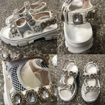 SaraIris Brand De Moda Pentru Femei Sandale De Cristal Solid Cârlig Buclă Sandale Cu Platforma Femei 2021 Casual De Agrement De Lux, Pantofi Femei