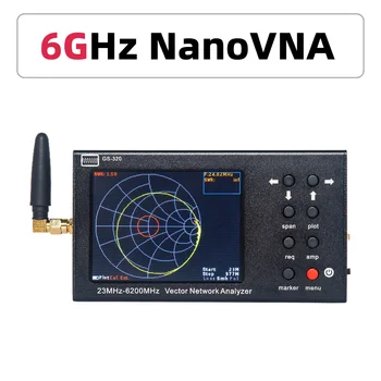 Se ocupe de 3.2 inch Touch Screen GS-320 VNA SWR 6G Analizor Vectorial de Retea 23-6200MHz NanoVNA tip
