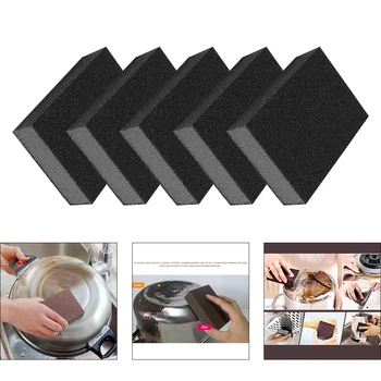Set de 5 buc Negru Abrazivă Burete de Bucătărie Melamină Burete Cleaner Eraser Tampoane