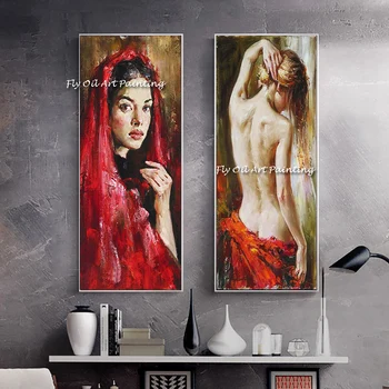 Sexy femeie goală moderne panza pictura in ulei artă abstractă de uz casnic podoabă pictura pe perete manual de fotografii nud hol de hotel