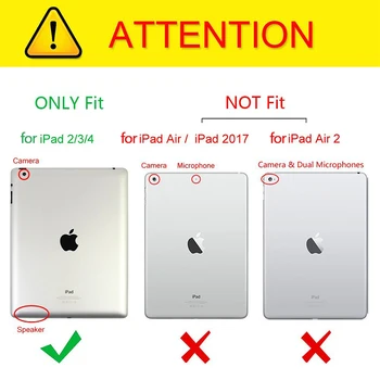 Smart Capa Caz Pentru iPad 2 3 4 Cover Pentru Apple iPad model A1395 A1396 A1397 A1403 A1416 Funda 360 de Grade de Rotație Sta Shell