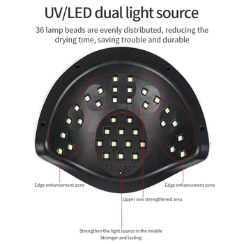 SOARELE T1 Lampa de Unghii 72/36W LED UV de Unghii Uscator Cu 36 LED-uri Margele Cu Timer Și Auto Senzor Pentru Gel lac de Unghii Nail Art-Unelte