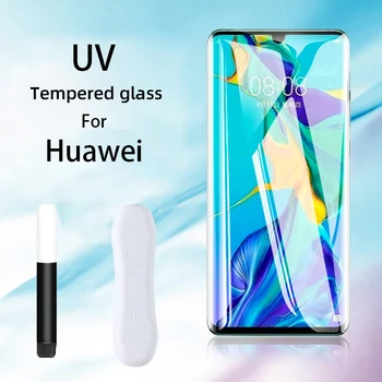 Sticla temperata Pentru Huawei P30 P40 Pro Onoarea 30 Nova 7 Pro cu Ecran Protector UV cu Lichid Curbat Full Adeziv Pentru Huawei Mate 20 30 Pro