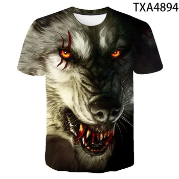 Stil clasic Wolf 3D Imprimate Tricou Barbati Femei Purta Material Moale Și Com Topuri Băiat Fată O-Gât Streetwear Tee Copii Cool T-Shirt