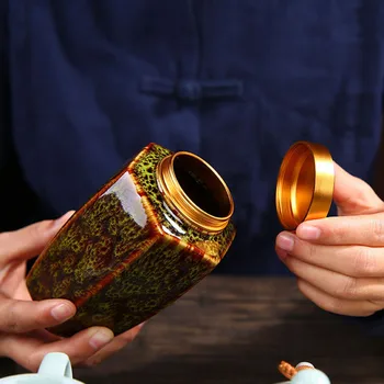 Teaware Bucatarie Accesorii De Ceai Decor Acasă Cuptor Schimbat De Ceai Din Ceramica Caddy Mici Sigilat Depozitare Cutie De Ceai Recipient Borcan