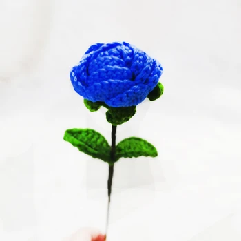 Terminat croșete Handmade Floare de Flori de Tricotat Diy Simulare de Lână a Crescut de Trei-dimensional de Mână-țesute Buchet Cadou