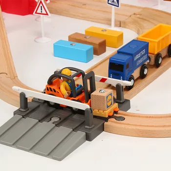 Tren din lemn Urmări Accesorii pentru Control de la Distanță RC Electric Mic Tren din Lemn de cale Ferată Rutier Jucării pentru Copil Cadou