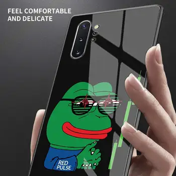 Trist Broasca pepe meme Sticla Caz de Telefon pentru Samsung Galaxy S20 S21 FE S10 Nota 10, 20 Ultra 5G 9 S9 Plus S10e Acoperi Coque