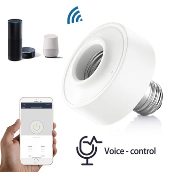 Tuya Inteligent WiFi Lumina Soclu soclul pentru Bec Led UE E27 E26 Google Acasa Echo Alexa Control Vocal, Control de la Distanță PE JOS