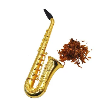 Unic Saxofon Mini Portabil De Fumat Conducte De Zinc Din Aliaj De Metal Fumul De Tutun Țigări Cu Filtru Accesoriu Titular Conducta De Narghilea Cadouri