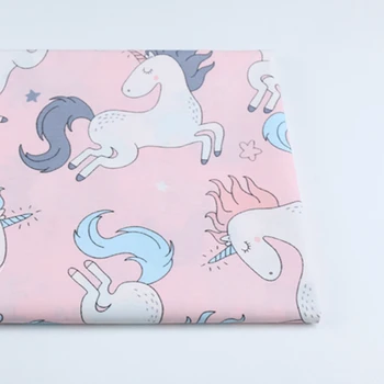 Unicorn Bumbac Imprimate Tesatura Pentru Quilting Copii Cârpă Mozaic DIY Cusut Sferturi de Grăsime Material Pentru Copil
