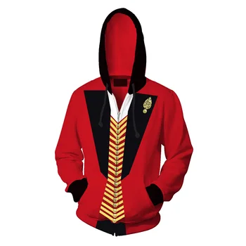 Unisex Film Cel mai Mare Showman P. T. Barnum Roșu de Imprimare 3D Costum Tricou Hanorac Casual Trening Jacheta cu Fermoar Hip Hop Topuri