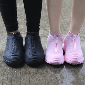 Unisex Impermeabile Cizme de Cauciuc Femei Bărbați Reutilizabile Pantof Acoperă cu Fermoar Anti-alunecare Silicon Huse pentru Pantofi Protectior Cizme de Ploaie