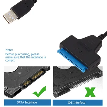 USB 2.0 la SATA 22pin Cablu Adaptor Convertor Linii HDD SSD Conectați Cablul de Sârmă pentru 2.5 în Unități de Hard Disk pentru Solidă Unitate de Disc