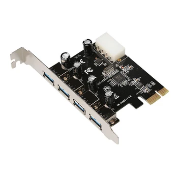 USB 3.0 Card de Expansiune 4pin Alimentat PCI-E Adaptor USB cu 4 Porturi Calculator Miniere Accesoriu