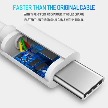 USB de Tip C Cablu Pentru Samsung S20 S10 Încărcare Rapidă USB-C prin Cablu de Date Pentru Xiaomi Redmi K30 km 9 Pro Telefon Mobil USBC de Tip c Cablu