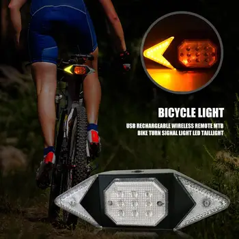 USB Reîncărcabilă, fără Fir la Distanță de Biciclete Lumina de Semnalizare Bicicleta MTB LED din Spate Lampă de Avertizare Stop Ciclism, Echipament de Echitatie