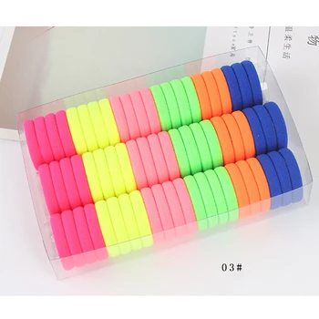 Versiunea coreeană De Bomboane de Culoare pentru Copii Accesorii de Par 3 cm Drăguț Banda de Cauciuc Banda 66PC Cutie Poliester Prosop Inel