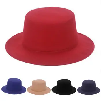 Vintage Bărbați Femei Centura Pălărie De Fetru Margine Largă Pălărie Trilby Panama Pălărie De Gangster Capac