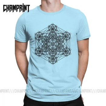 Vintage Infinity Cube T-Shirt pentru Bărbați O Gatului din Bumbac Tricouri Geometria Sacră Magic Mandala Maneca Scurta Imprimate Topuri