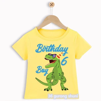 Vogue SUNT Cadou de Ziua Dinozaur Animale de Imprimare T Tricoul cu Numărul de Copii Copilul Haine de Băieți T-Shirt pentru Copii Îmbrăcăminte de Vară Topuri