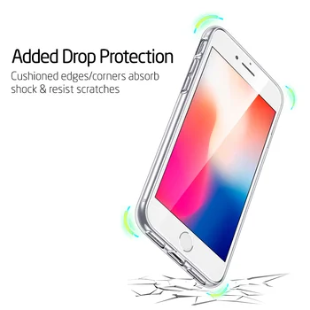 VSH Caz Clar de Telefon pentru iPhone-ul SE 2020 11 Pro Max 8 7 6s Transparent TPU Print Floral Caz pentru iPhone Anti-Knock Capacul din Spate