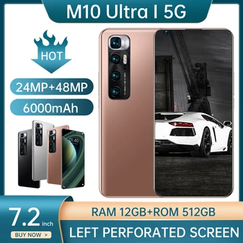XIAO M10 Ultra Smartphone 12GB RAM 512GB ROM 7.2 Inch Andriod10 GPS 10 Core MTK6889 Dual SIM 4G LTE 5G 6000mAh Mobile Telefoane mobile