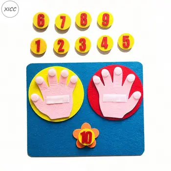 XICC Manual Simțit Degetul Numere de Numărare Matematica Set de Jucării pentru Copii mai Devreme Didactice DIY Lână Nețesute Digital Grădiniță Cadou