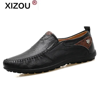 XIZOU Pantofi de Piele Barbati Piele de Moda Originale de Inalta Calitate Brand de Lux Confortabil Barbati Casual Pantofi pentru Condus Plus Dimensiune 38-47