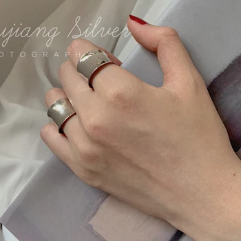 YAOLOGE Argint Placat cu Buna Subțire Cerc Larg Inel Pentru Femei cu Degetul Retro Noua Moda Inel Declarație de Bijuterii en-Gros
